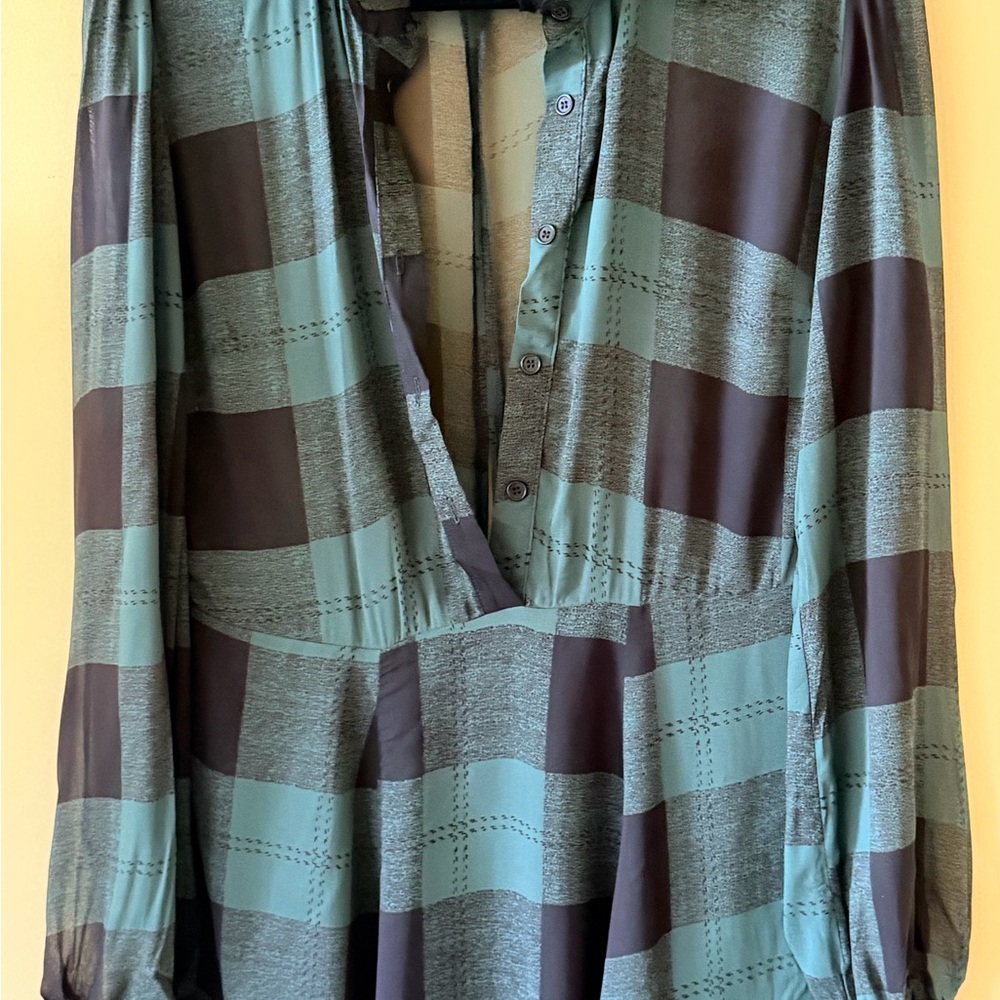 Reformation Black and Green Checkered dress